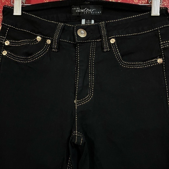 CACHE CONTOUR COLLECTION VINTAGE Black Boot Cut denim Jeans Pants 0 - Picture 4 of 10
